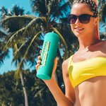 Gobelet Coloré Personnalisé avec Nom en Style Fille de Rose 450ml avec Paille Cadeau de Mariage pour Amie