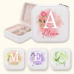 Personalised Birth Flower Jewellery Box with Name Christmas Birthday Gift for Woman