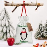 Personalizzato Natale coulisse sacchetto regalo doppia faccia Cartoon Santa Sack con etichetta Party Favor Holiday Wrapping regalo di Natale per i bam