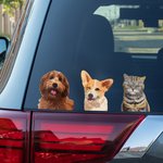 Pegatina de coche personalizada con retrato de mascota divertida y adorable resistente a la intemperie regalo de decoración para amantes de mascotas