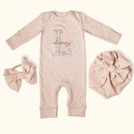 Broderie Personnalisée Fleur Vintage Nouveau-né 100% Coton Ensemble Romper avec Turban et Bow Baptism Home Outfit Gift for Infant