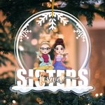 Personalized Snowflake Sisters Acrylic Ornament Home Decor Christmas Gifts for Besties Women