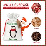 Personalizzato Natale coulisse sacchetto regalo doppia faccia Cartoon Santa Sack con etichetta Party Favor Holiday Wrapping regalo di Natale per i bam