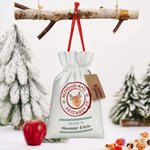 Sacco regalo di Natale personalizzato con renna Sacco di Babbo Natale con coulisse su due lati e mini etichetta Regalo per bambini in famiglia