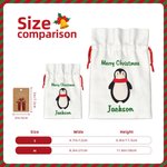 Personalizzato Natale coulisse sacchetto regalo doppia faccia Cartoon Santa Sack con etichetta Party Favor Holiday Wrapping regalo di Natale per i bam