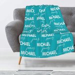 Personalized Multi-Color Kid Baby Flannel Sherpa Dot Blanket with Name Christmas Gift Baby Shower Gift for Kid Family