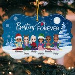 Gepersonaliseerd Besties Forever onregelmatige vorm keramisch ornament kerstverjaardagscadeaus voor vrienden