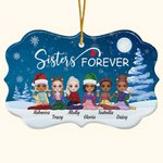 Spersonalizowana ceramiczna ozdoba Sisters Forever o nieregularnym kształcie Świąteczne prezenty urodzinowe dla przyjaciół