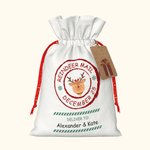 Sacco regalo di Natale personalizzato con renna Sacco di Babbo Natale con coulisse su due lati e mini etichetta Regalo per bambini in famiglia
