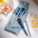 Personalised Watercolour Birth Flower Makeup Brush Bag with 8 Pcs Makeup Brushes Birthday Wedding Christmas Gift for Her