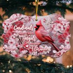Personalizado 3D Imprimir Efecto Cardenal Ornamento de cerámica con nombre de memoria Regalo de Navidad para la familia Bird Lover