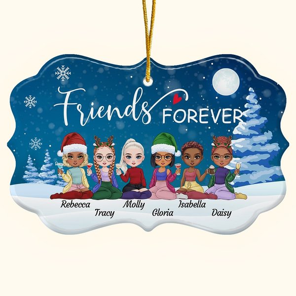 Ornamento de Cerámica Personalizado Friends Forever Forma Irregular Regalos de Navidad Cumpleaños para Amigos