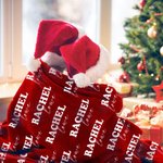 Personalized Multi-Color Kid Baby Flannel Sherpa Dot Blanket with Name Christmas Gift Baby Shower Gift for Kid Family