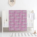 Personalized Multi-Color Kid Baby Flannel Sherpa Dot Blanket with Name Christmas Gift Baby Shower Gift for Kid Family