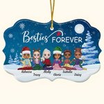 Gepersonaliseerd Besties Forever onregelmatige vorm keramisch ornament kerstverjaardagscadeaus voor vrienden