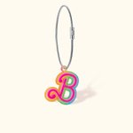Porte-clés Fashion Rose Arc-en-Cidel Personnalisé avec Nom Initiale Accessoire en Acrylique Sac à Dos Clés Cadeau pour Fans de Poupée Rose