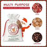 Sacco regalo di Natale personalizzato con renna Sacco di Babbo Natale con coulisse su due lati e mini etichetta Regalo per bambini in famiglia