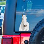 Pegatina de coche personalizada con retrato de mascota divertida y adorable resistente a la intemperie regalo de decoración para amantes de mascotas