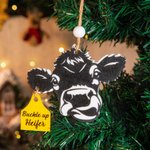 Ornement Suspendu Personnalisé avec Texte Motif de Vache Parfum Rafraîchissant Cadeau Noël Pendaison de Crémaillère pour Amoureux de Vache
