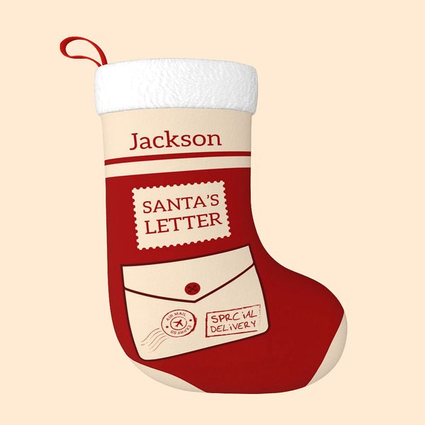 Personalisierte Santa's Letter Weihnachtsstrumpf mit Namen Weihnachtsbaum Dekoration perfektes Geschenk für Kinder