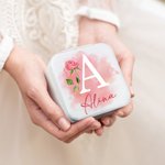 Personalised Birth Flower Jewellery Box with Name Christmas Birthday Gift for Woman