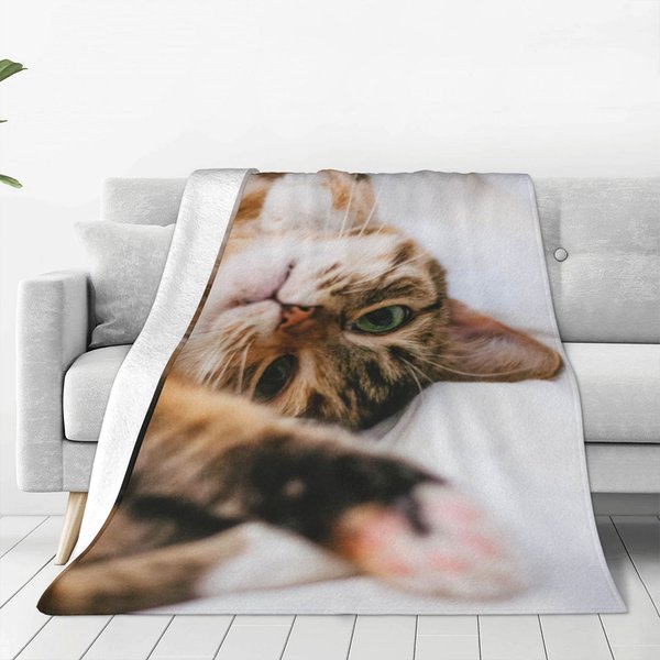 Personalised Pet Photo Portrait Blanket Photo Keepsake Home Decoration Birthday Christmas Memorial Gift for Family Friend Pet Lover