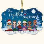Personalized Together Since A Certain Year Irregular Shape Ceramic Ornament Christmas Birthday Gifts for Besties Friends