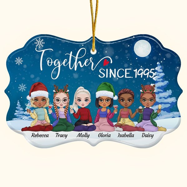 Personalized Together Since A Certain Year Irregular Shape Ceramic Ornament Christmas Birthday Gifts for Besties Friends