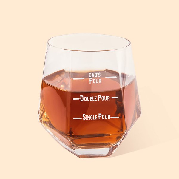 Personalized Diamond Shaped 10oz Pour Line Whiskey Glasses Birthday Father's Day Gift for Dad Husband Liquor Lover