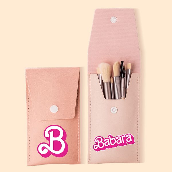 Pochette de Maquillage avec 8 Pinceaux Trousse de Maquillage Personnalisée avec Nom Cadeau d'Anniversaire Noël Mariage pour Elle