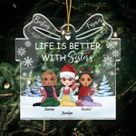 Personalisierte Life Is Better With Sisters Geschenk Form Acryl Ornament Weihnachten Geburtstag Geschenke für Freunde