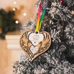 Spersonalizowane skrzydła anioła Pamiątkowa drewniana ozdoba na choinkę Wiszący świąteczny wystrój Prezent współczucia dla przyjaciół rodziny