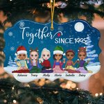 Personalized Together Since A Certain Year Irregular Shape Ceramic Ornament Christmas Birthday Gifts for Besties Friends