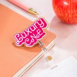 Personalised Doll-like Style Glitter Acrylic Badge Reel Retractable ID Tag with Name Christmas Birthday Appreciation Gift for Nurse Doctor Teacher