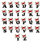 Personalized Christmas Hat Antlers Design Ceramic Ornament with Letter and Name Tree Hanging Home Decoration Christmas Gift for Family Friends