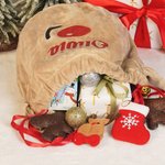 Personalisierte Rentier großen Samt Glitter Drawstring Tasche mit Glöckchen und Name Weihnachtsgeschenk für Kinder
