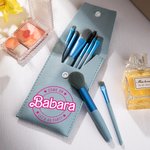 Pochette de Maquillage avec 8 Pinceaux Trousse de Maquillage Personnalisée avec Nom Cadeau d'Anniversaire Noël Mariage pour Elle