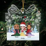 Personalized Sisters Forever Gift Shape Acrylic Ornament Christmas Birthday Gifts for Friends