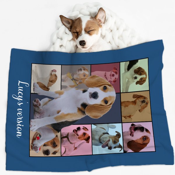 Couverture Persionnalisée avec Texte et Photo d'Animal de Compagnie Cadeau Anniversaire Noël pour Chien Chat