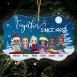 Personalized Together Since A Certain Year Irregular Shape Ceramic Ornament Christmas Birthday Gifts for Besties Friends