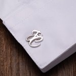Personalized Monogram Initial Letter Name Cufflinks Set of 2 Birthday Wedding Anniversary Gift for Men Dad Groom