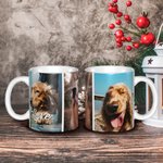 Tasse à Café Personnalisée avec Nom et Photo de Portrait d'Animaux Cadeau Commémoratif Anniversaire Noël pour Famille Amis