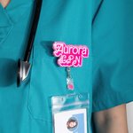 Personalised Doll-like Style Glitter Acrylic Badge Reel Retractable ID Tag with Name Christmas Birthday Appreciation Gift for Nurse Doctor Teacher