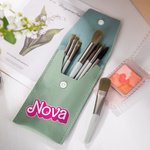 Pochette de Maquillage avec 8 Pinceaux Trousse de Maquillage Personnalisée avec Nom Cadeau d'Anniversaire Noël Mariage pour Elle