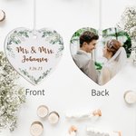 Personlig Laurels of Love Hjerteformet keramisk anheng Ornament Bryllup Dekor Bryllup julegave til nygifte par