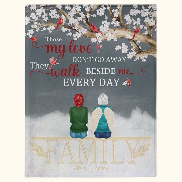 Manta suave personalizada They Walk Beside Me Every Day Christmas Memorial Gift for Family