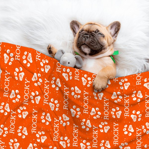 Personalizado lindo pata impresión suave manta con nombre cumpleaños regalo de Navidad para gato perro amante de las mascotas