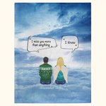 Personalized I Miss You More Than Anything Soft Fleece Blanket Christmas Memorial Sympathy Gift for Family