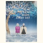 Spersonalizowany koc z miękkiego polaru They Walk Beside Me Every Day Świąteczny upominek dla rodziny