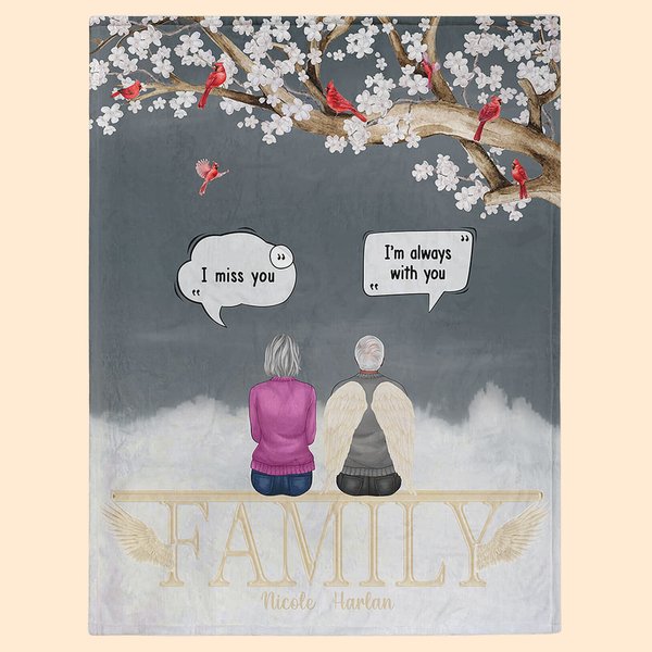 Coperta morbida personalizzata I Miss You I Am Always With You Regalo commemorativo di Natale per la famiglia